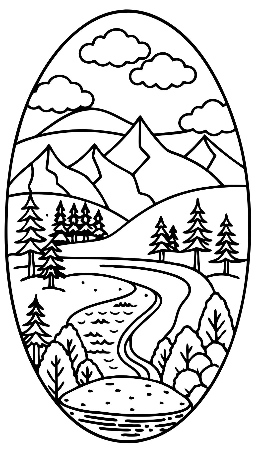 coloriage paysage pour adultes